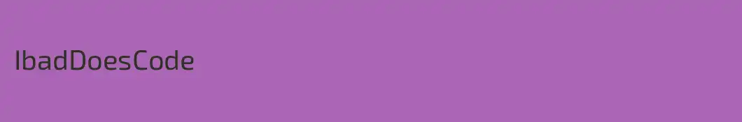 IbadDoesCode