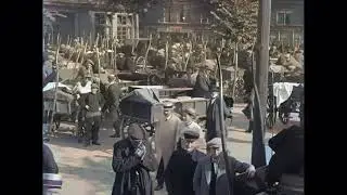 De Woerdense Kaasmarkt in 1925 kleur! The Cheese market at Woerden in 1925 in color! [AI enhanced]