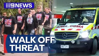 Victorian paramedics threatening walk off over pay dispute with Allan Government | 9 News Australia