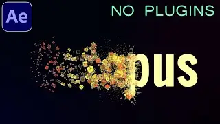 No Plugins - How to create a Cube Particles Text and Logo Animation in After Effects 