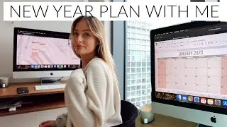 NEW YEAR Plan With Me | themed google calendar, spreadsheets, planners, & goals