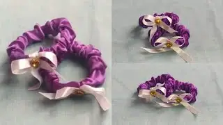 Простые резиновые бантик из ленты быстро на рука / Simple rubber bow made of ribbon quickly on hand.