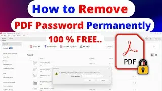 How to remove password from PDF Files Free | How to Unlock PDF Files Free