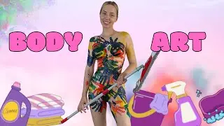 Cleaning Haul [4K USA Housewife]👙🚫Body art suit How to clean a Floor without cloth? Try On Haul