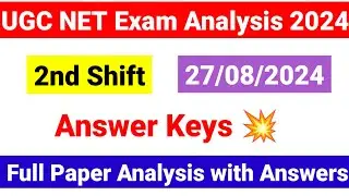 UGC NET 27 Aug 2nd Shift Exam Analysis 2024 | 27 August UGC NET 2024 paper analysis | UGC NET MENTOR