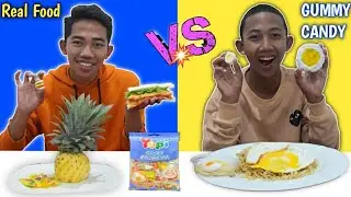 REAL FOOD VS YUPI GUMMY- CHALLENGE🤫 | Mikael Family