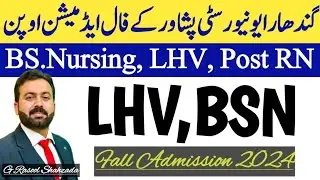 BS Nursing,Post-RN & Diploma Programs Admissions Fall 2024 | Gandhara University Peshawar