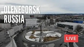 Exploring OLENEGORSK in Murmansk Region of Russia. LIVE