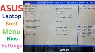 How To ASUS Laptop Menu Bios Setting || Boot From USB