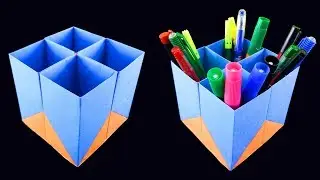 How to Make a Easy Paper Pen Holder - DIY simple paper craft