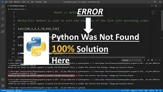 Python was not found but can be installed from the microsoft store and vs code#python #vscode #error