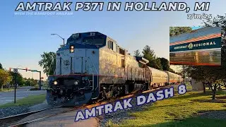 7/18/24 - *MEGA RARE* Amtrak Dash 8 #518 leads P371 in Holland, MI!