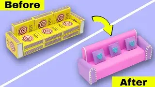 Diy Mini Sofa from Matchbox || How to make sofa with matchbox || Barbie stuff