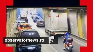 Încă un accident în Pasajul Unirii din Capitală, surprins de camerele de supraveghere