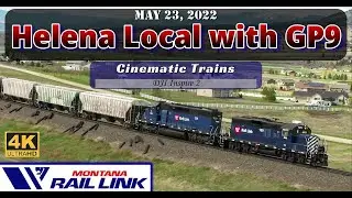 Montana Rail Link Helena Local GP9 Leader (4K) | May 23, 2022 | DJI Inspire 2