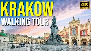 KRAKOW Poland 🇵🇱 - 4K Walking Tour - Autumn 2022