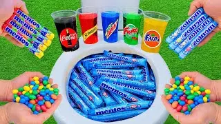 Football VS Nutella Candy and Popular Sodas !! Fanta, Coca Cola, Sprite and Mentos in the toilet