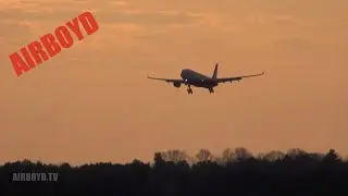 Delta Airbus A-330 Landing Atlanta Dusk