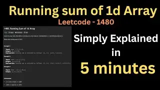 Running Sum of 1D Array - Leetcode (5 minutes)