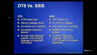 SSIS Part2 - DTS Vs SSIS, Cotrol Flow Vs Data Flow