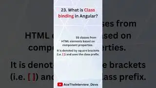 What is Class binding in Angular? 🤔 Angular Interview Q&A 