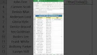How To Calculate Age Automatically In Excel