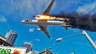 B-767 Emergency Landing Without Landing Gear After an on Board Explosion - GTA 5