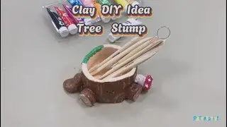 POTTREATIVE | Journey to the Pottery World - the Air-dry Clay Tutorial - A Tree Stump Holder