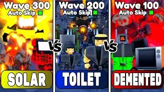 🔥SOLAR FLARE TEAM vs TOILET TEAM vs DEMENTED TEAM🤯in ENDLESS MODE | Toilet Tower Defense