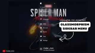 How To Create Glassmorphism Sidebar Menu Using Html Css & JavaScript