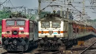 Dangerous 260kmph Crossing-WAP5 NJP Shatabdi crosses WAP7 Jammu  Express+WAP4 Bikaner Duronto - IR