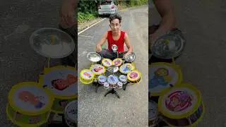 Big Hip Hop and small Drums Set Senior Musical Band Instruments with 3 Drums testing🔥