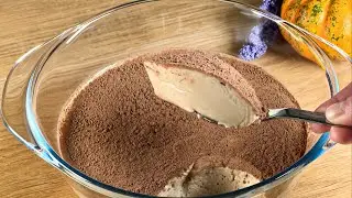 The most delicate chocolate cream without cream, flour and eggs! Very simple recipe!