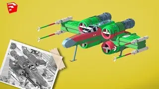 XWING low poly Sketchup Speed Model