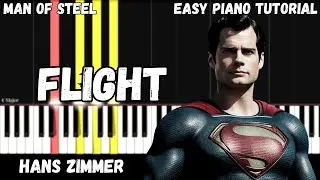 Hans Zimmer - Flight - Man of Steel (Easy Piano Tutorial)