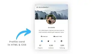 How To Make Profile Card Using HTML and CSS @NOOBCODER-