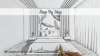 How to Draw A Bedroom In One Point Perspective | Step By Step