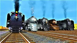 [Trainz Race] NYC J3a Hudson Double Heading Vs. Union Pacific FEF, NYC Niagara and PRR K4s!