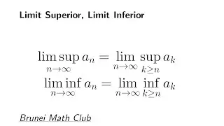 Limit Superior and Limit Inferior