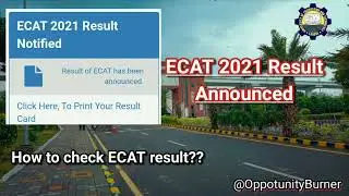 ECAT result announced 2021 || UET Lahore Entry Test Result