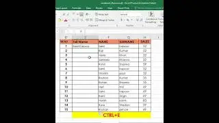ctrl +E magic #excelshortcuts #excel #exceltips #shorts #youtubeshorts  #formulas #tricks Ctrl+E