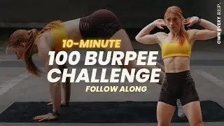 100 Burpees in 10 Minutes - Follow Along Workout w/ Warm Up | No Talking | Burpee Challenge