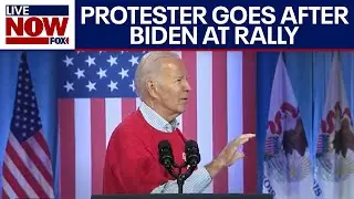 Protester slams Biden: Calls for Israel ceasefire as President begins speech | LiveNOW from FOX