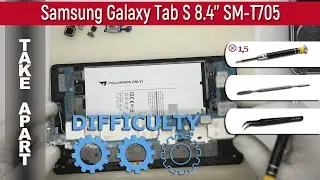 How to disassemble 📱 Samsung Galaxy Tab S 8.4 SM-T705 Take apart Tutorial