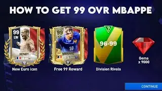 FREE 96-99 OVR!! HOW TO GET 99 OVR MBAPPE EURO MOMENTS FC MOBILE 24 |FREE 9000 GEMS PACKS FC MOBILE!