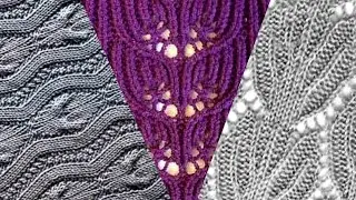 Вязание: 12 схем необычных узоров спицами. Knitting: 12 patterns of unusual knitting patterns.