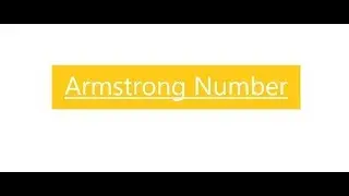 Armstrong Number