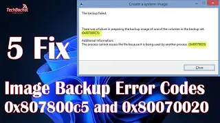 System Image Backup Fail - 5 FIX