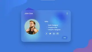 Modern Glass morphism Portfolio card made with only HTML & CSS  | Personal Profile Card