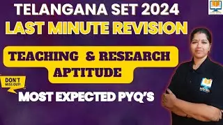 Last Minute Revision-Telangana SET Paper 1|TG SET|Teaching & Research Aptitude Last Minute Revision